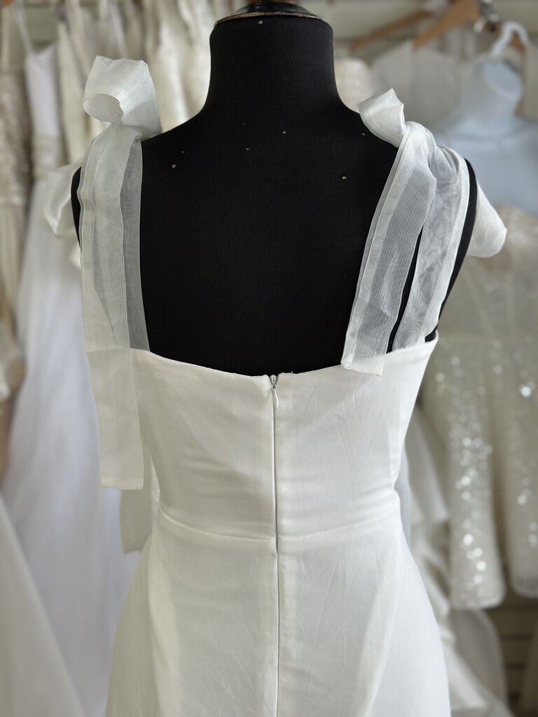 Lulus Ivory Chiffon Gown with Tie Straps XL