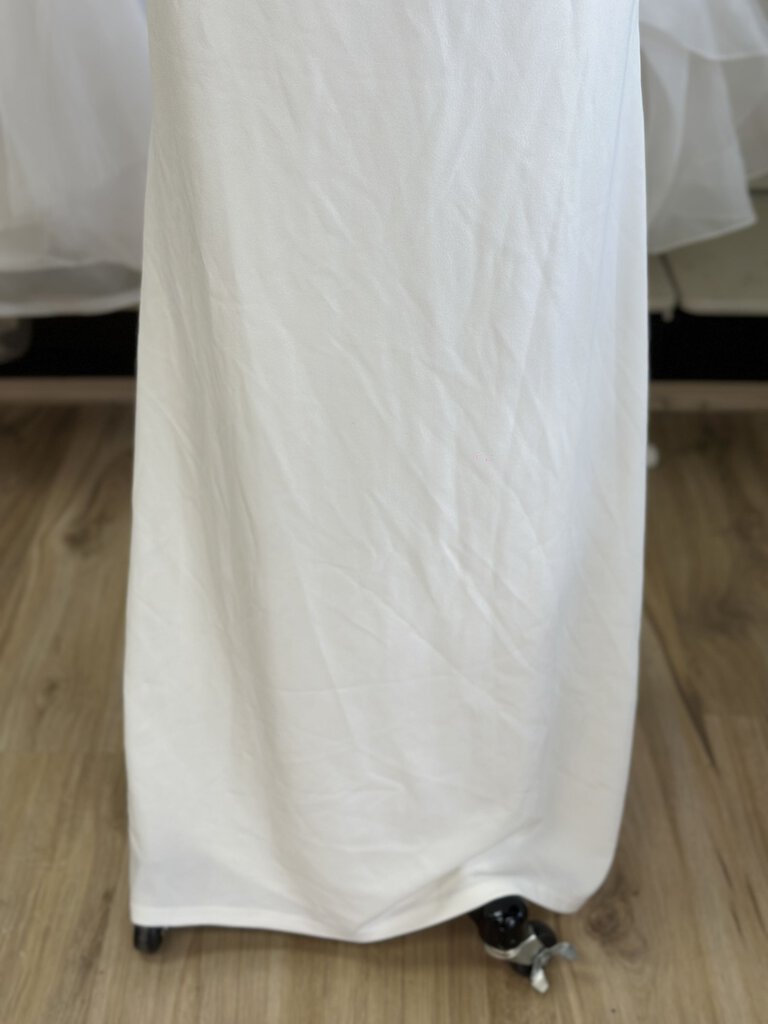 Lulus Crepe Sheath Gown with Mesh Sleeves XL