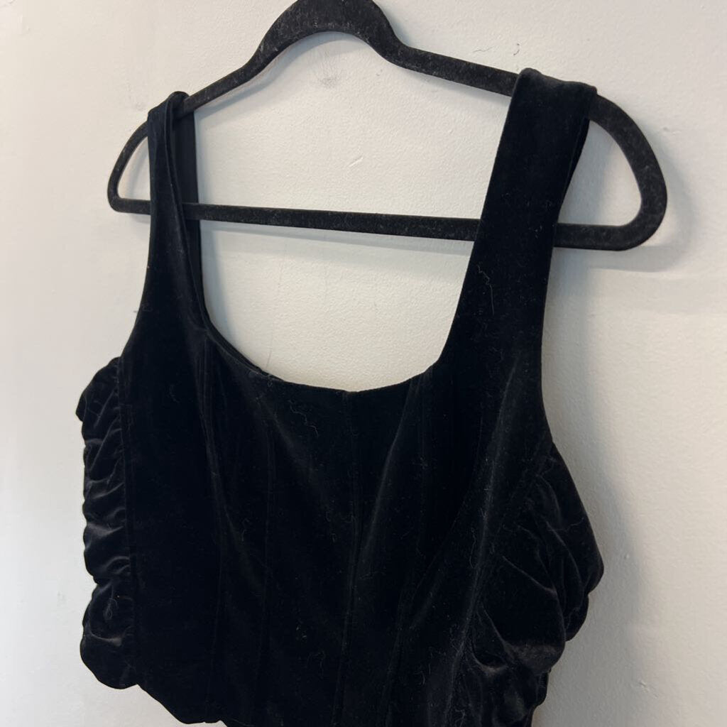 House Of Harlow Black Velvet Corset Tank Top Large