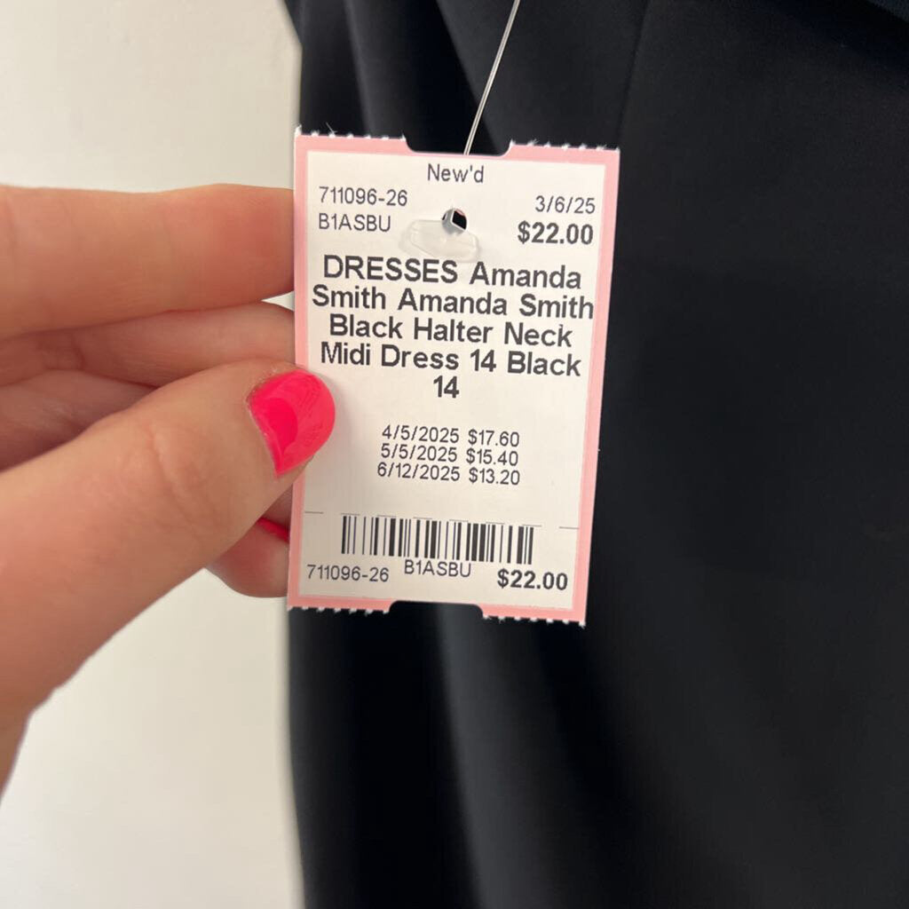 Amanda Smith Black Halter Neck Midi Dress 14