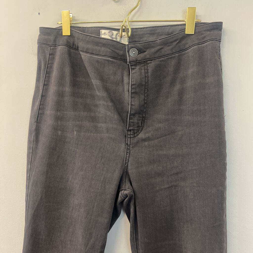 We The Free Black Denim Flare Leg Pants 30