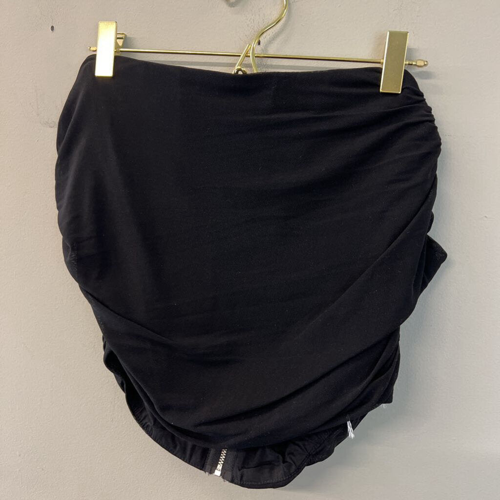 Black Ruched Strapless Corset Top 2XL