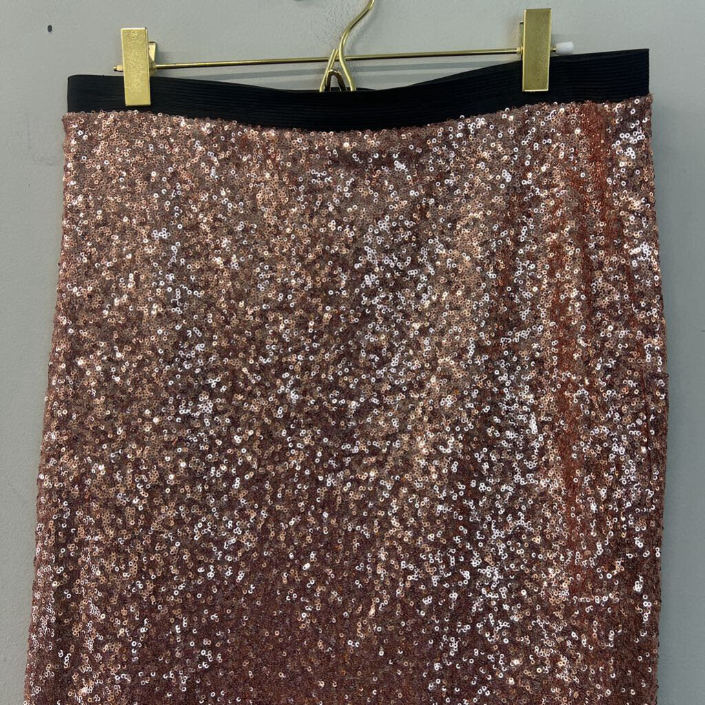 The Limited Rose Gold Sequin Skirt Medium