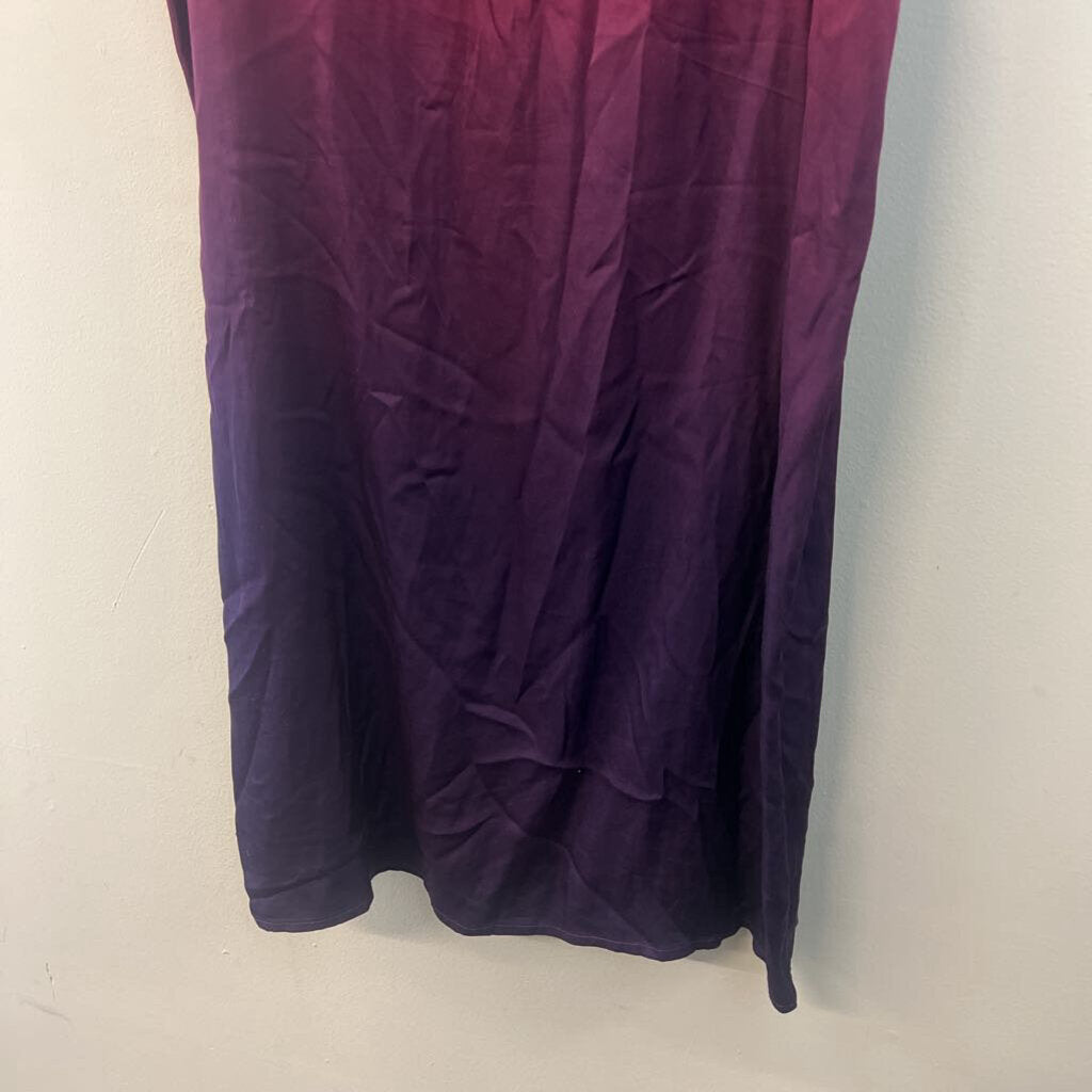 Chaser Red/ Purple Ombre Silky Midi Skirt Large