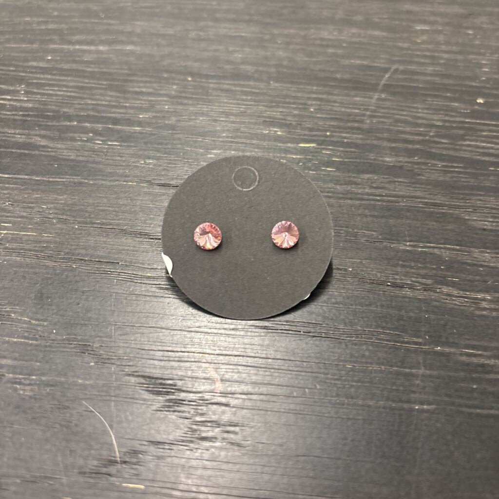 Pink Stone Stud Earrings