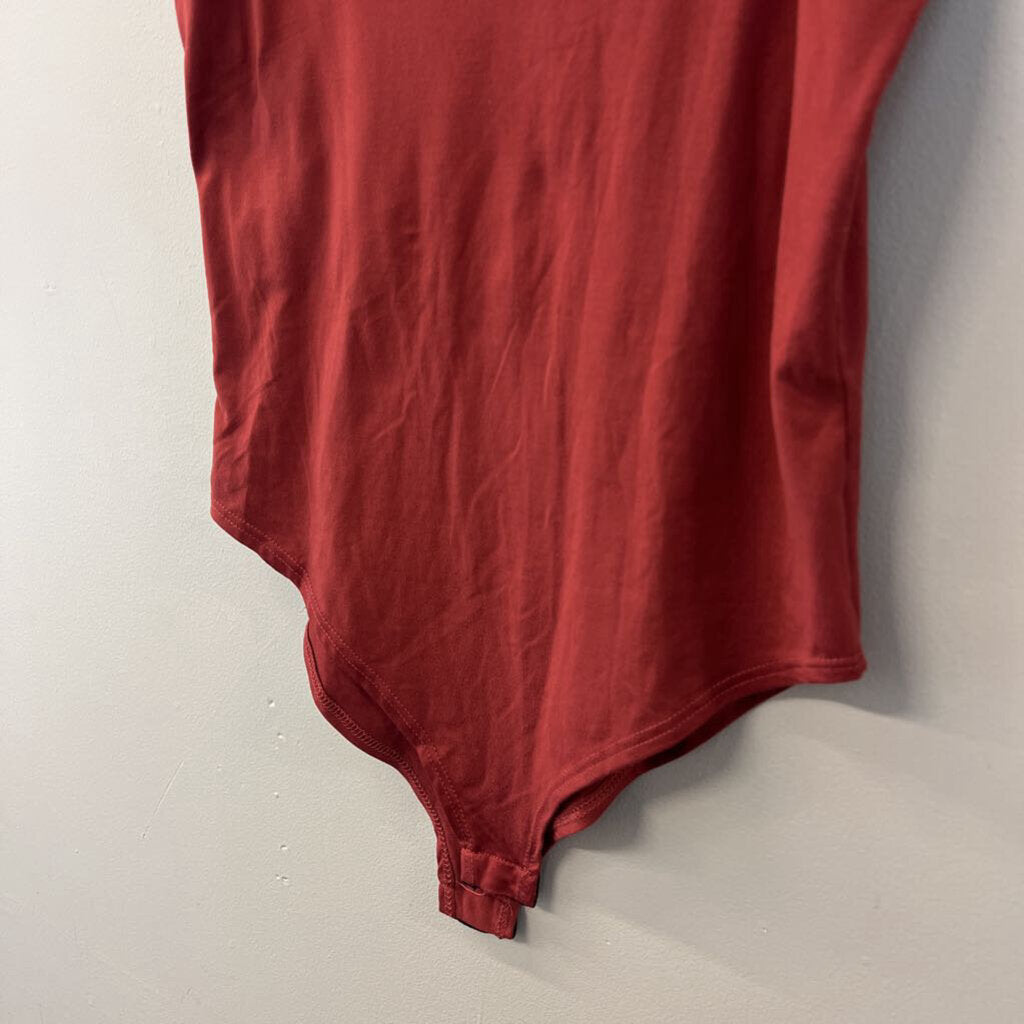 Gaze Red V Neck Bodysuit Medium