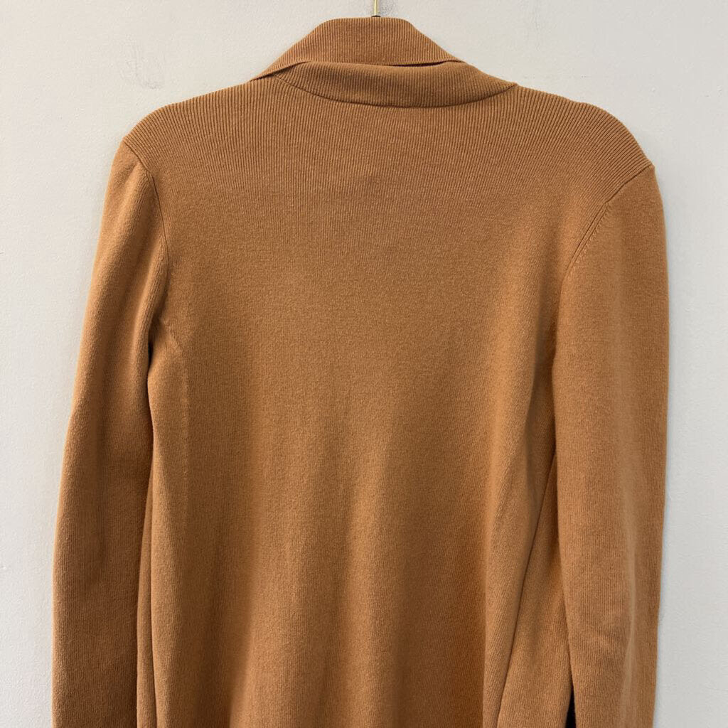 Loft Brown Knit Long Open Front Sweater Extra Small