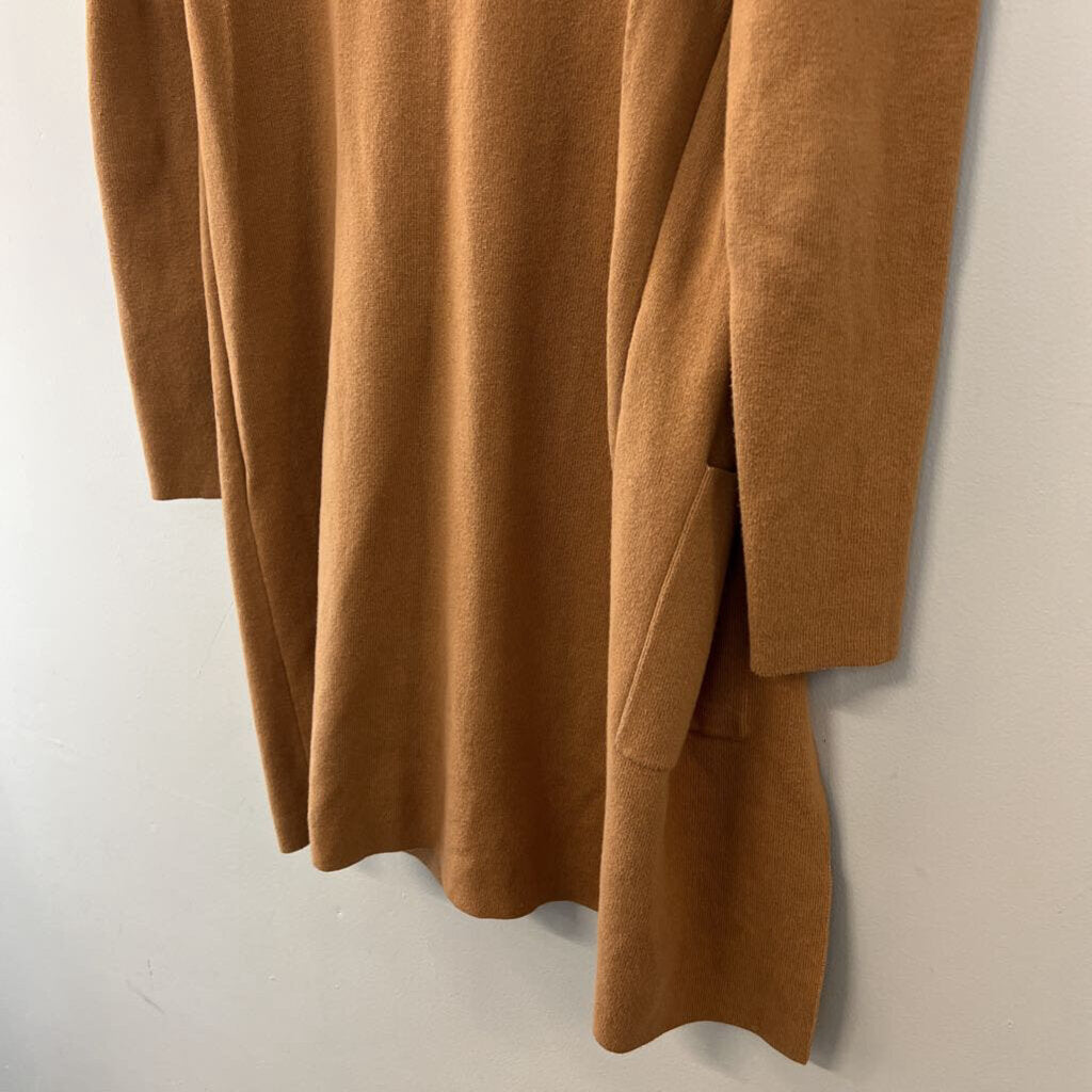 Loft Brown Knit Long Open Front Sweater Extra Small