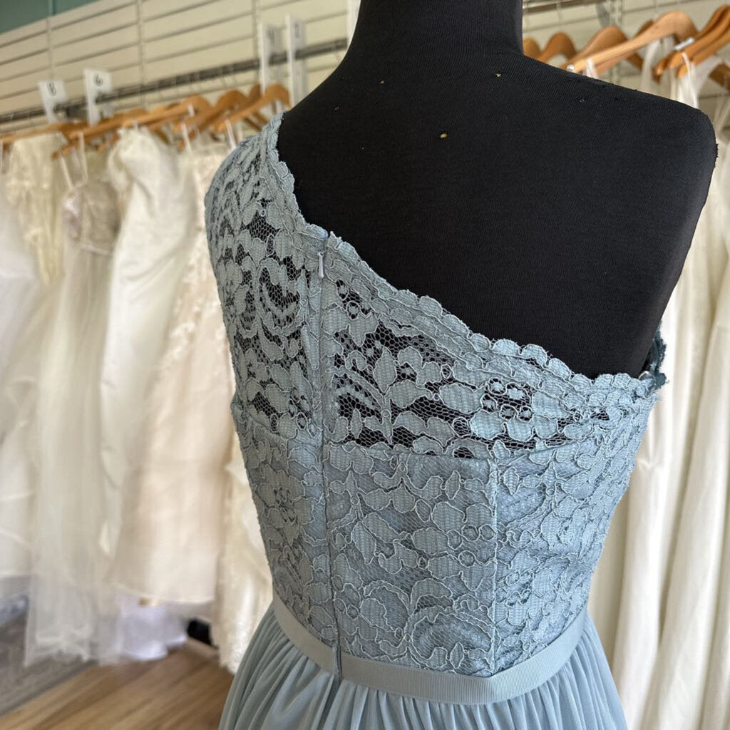 David's Bridal Lace One Shoulder Dress 12