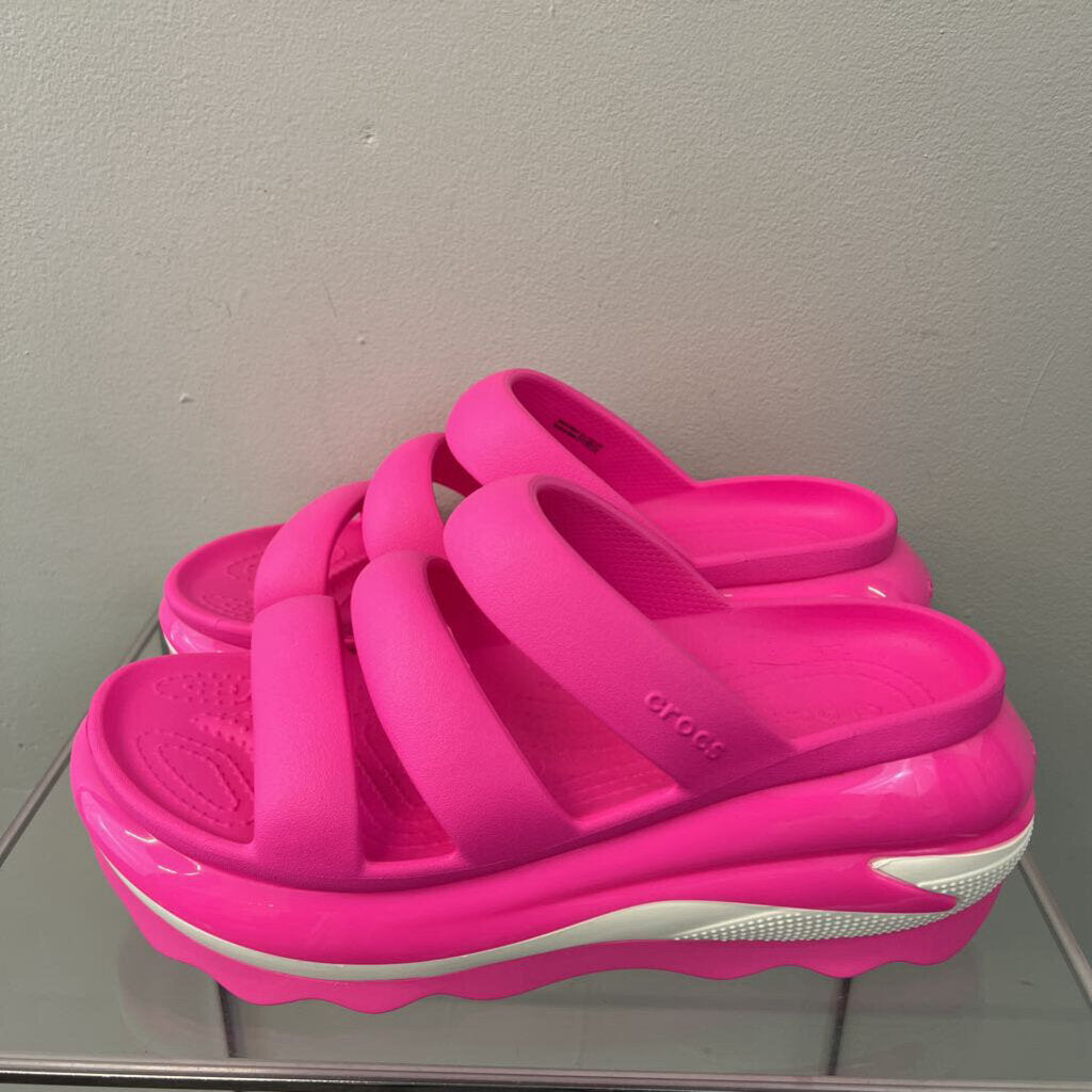 Crocs Pink Mega Crush Triple Strap Platform Sandals 11