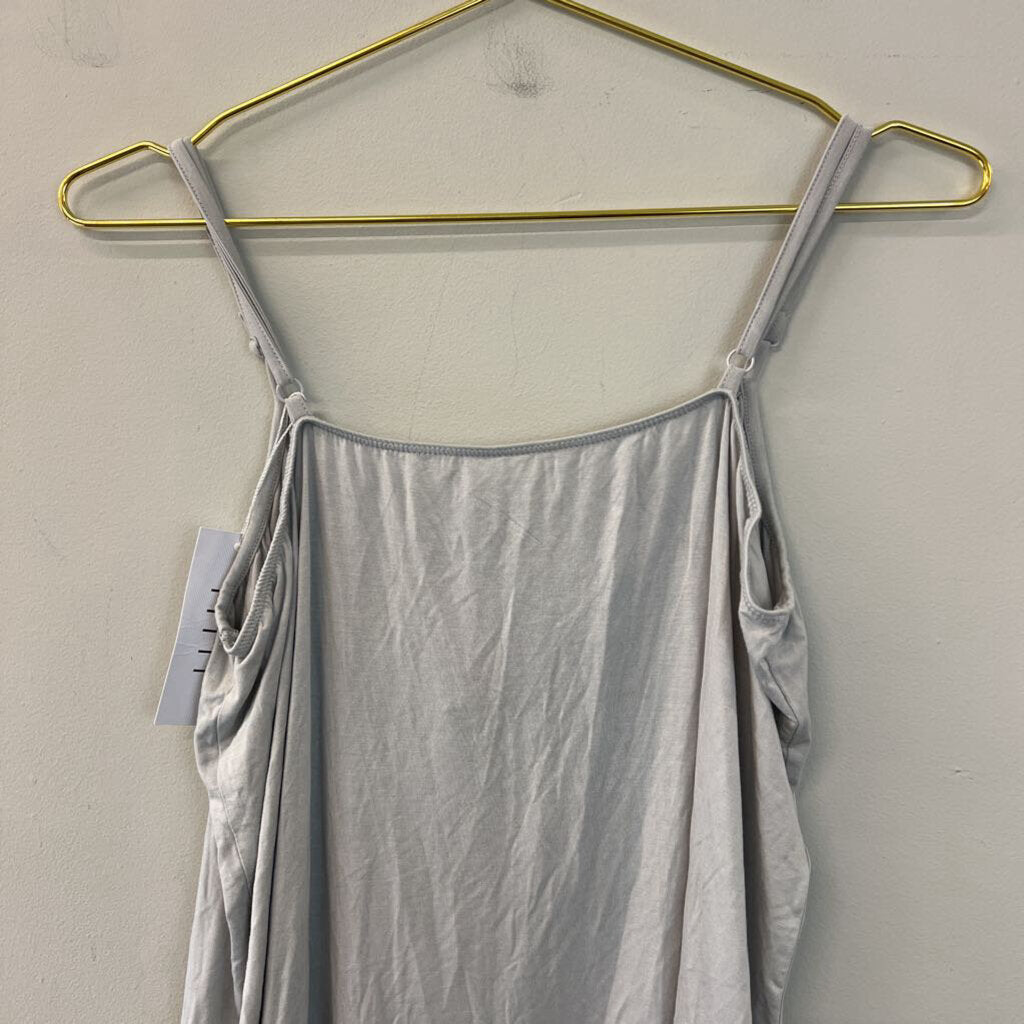 Population Grey Lace Edge Long Tank Top 1X