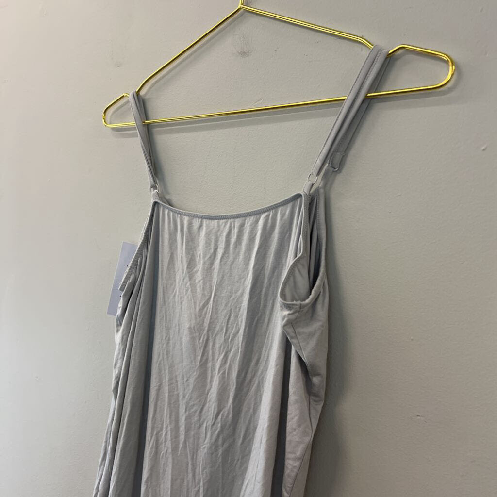 Population Grey Lace Edge Long Tank Top 1X
