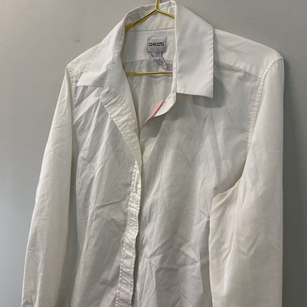 Chicos White Long Sleeve Button Down Top 2
