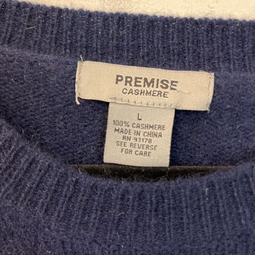 Premise 100% Cashmere Long Sleeve Sweater Top Large