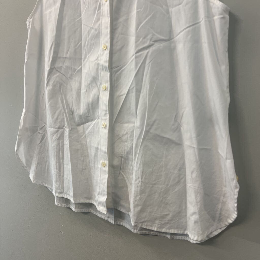 Ralph Lauren White Sleeveless Button Down Top 12