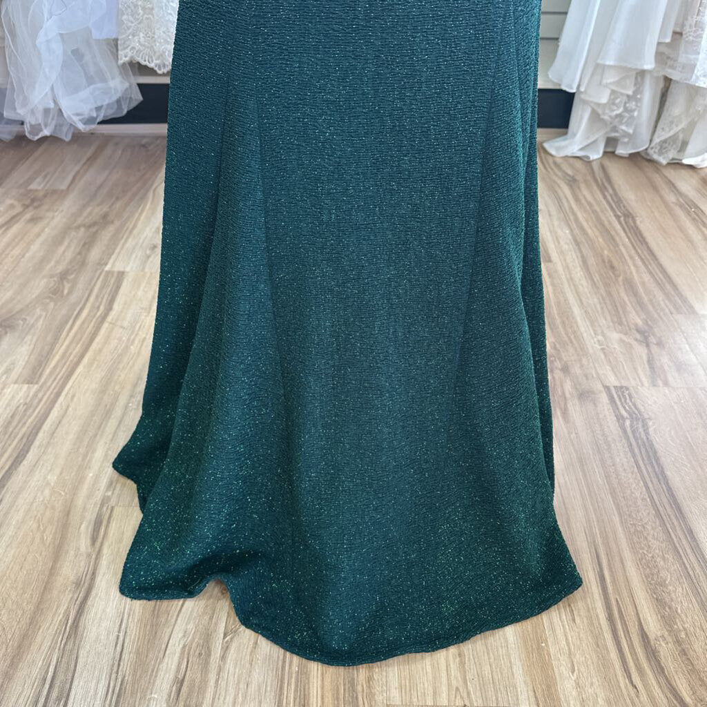 Jovani Hunter Green Shimmer Halter 6