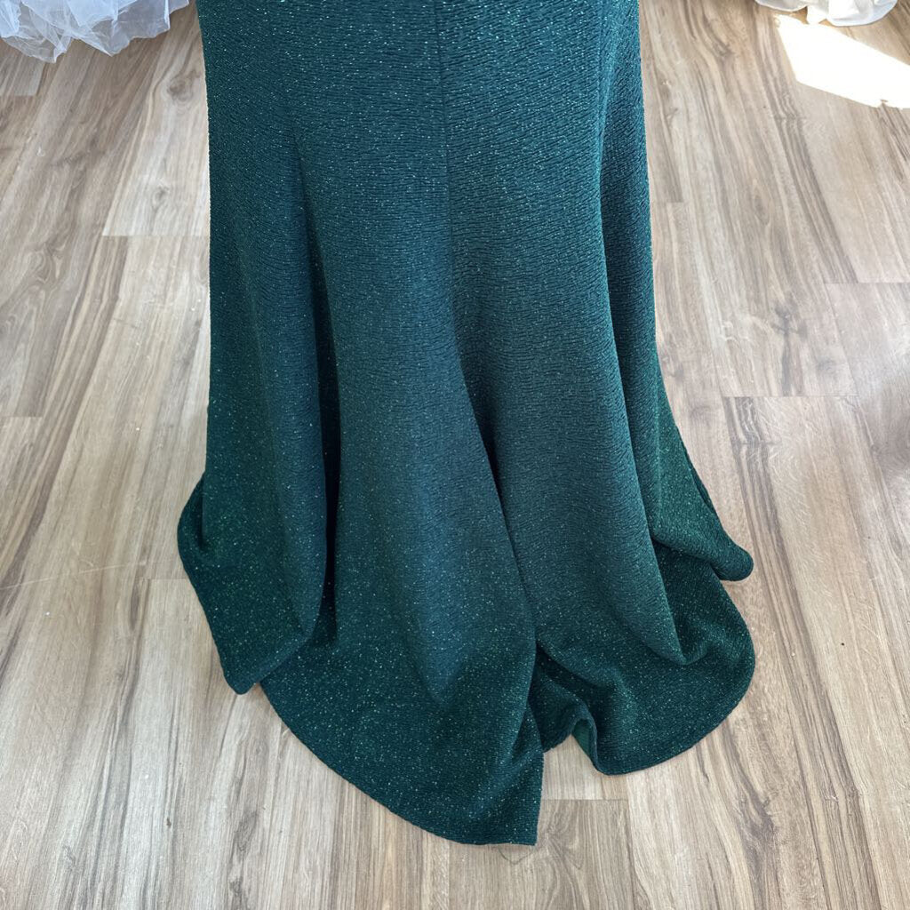 Jovani Hunter Green Shimmer Halter 6