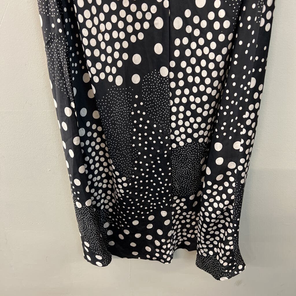Vici Black/ White Polka Dot Silky Midi Dress Extra Large