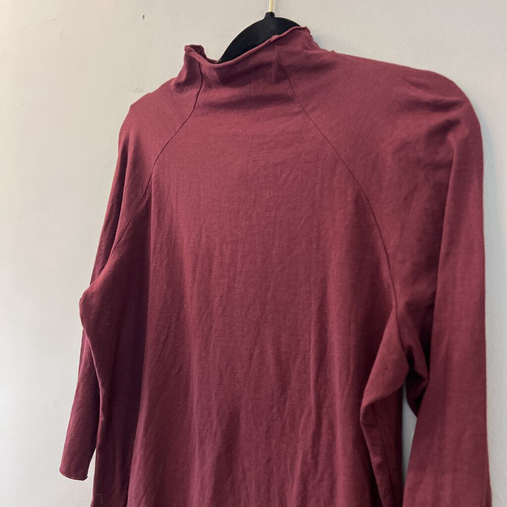 Intimately Free People Burgundy Long Sleeve Mock Neck Top Large