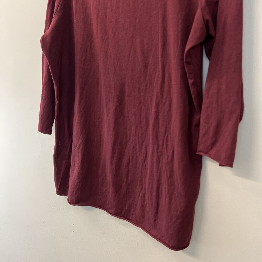 Intimately Free People Burgundy Long Sleeve Mock Neck Top Large