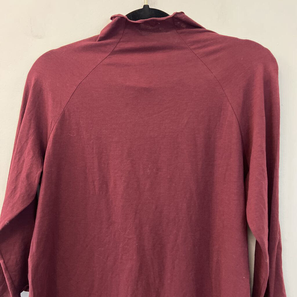 Intimately Free People Burgundy Long Sleeve Mock Neck Top Large