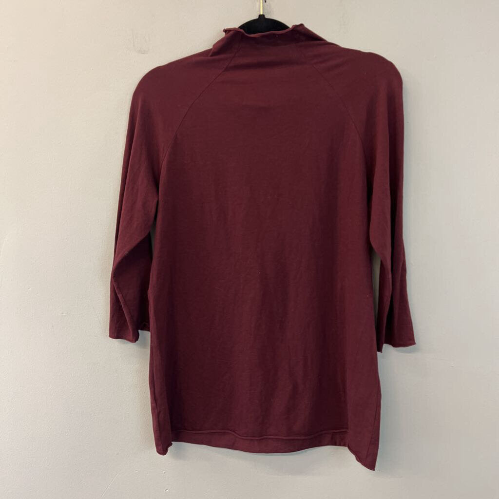 Intimately Free People Burgundy Long Sleeve Mock Neck Top Large