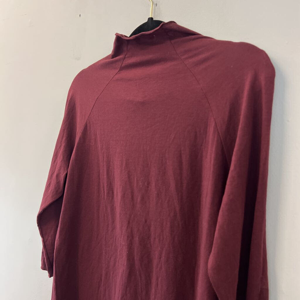 Intimately Free People Burgundy Long Sleeve Mock Neck Top Large