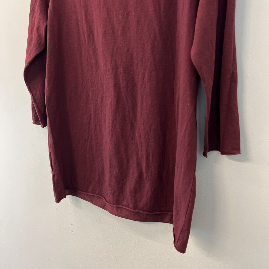 Intimately Free People Burgundy Long Sleeve Mock Neck Top Large
