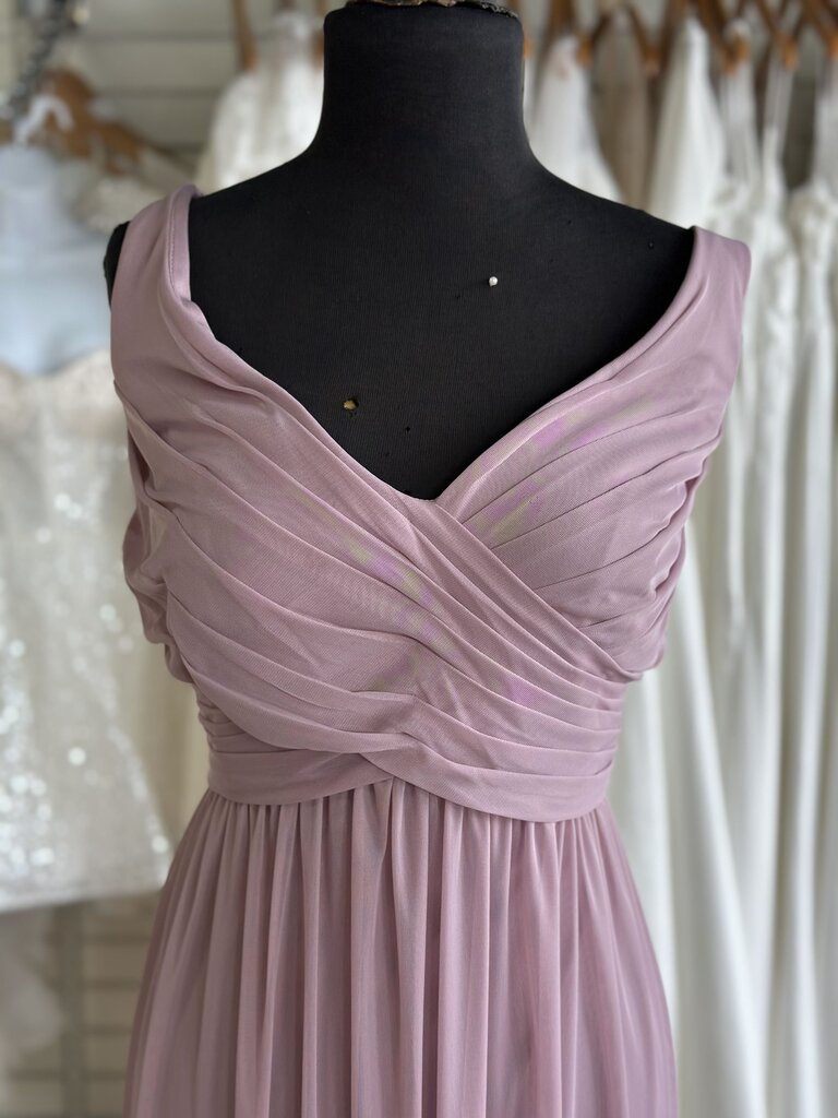 Chiffon Knit Flowy Dusty Rose Long Formal 16