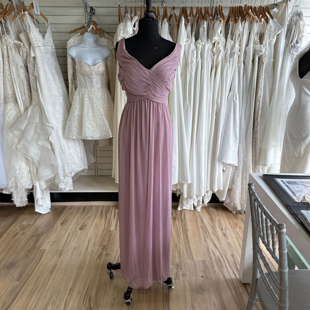 Chiffon Knit Flowy Dusty Rose Long Formal 16