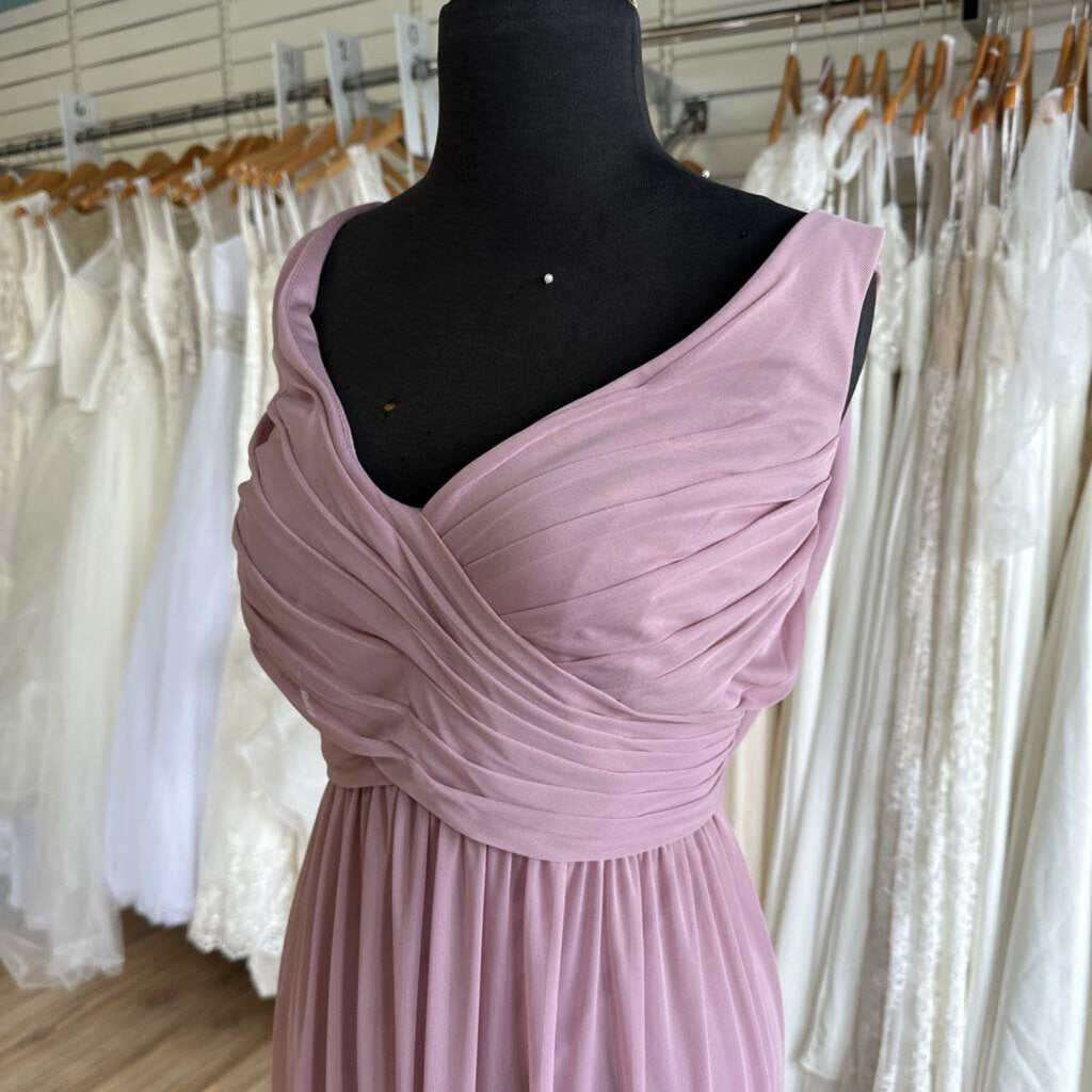 Chiffon Knit Flowy Dusty Rose Long Formal 16