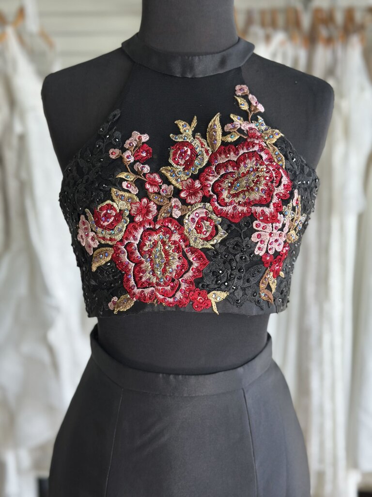 Camille Embroidered Top Two Piece Long Formal 2