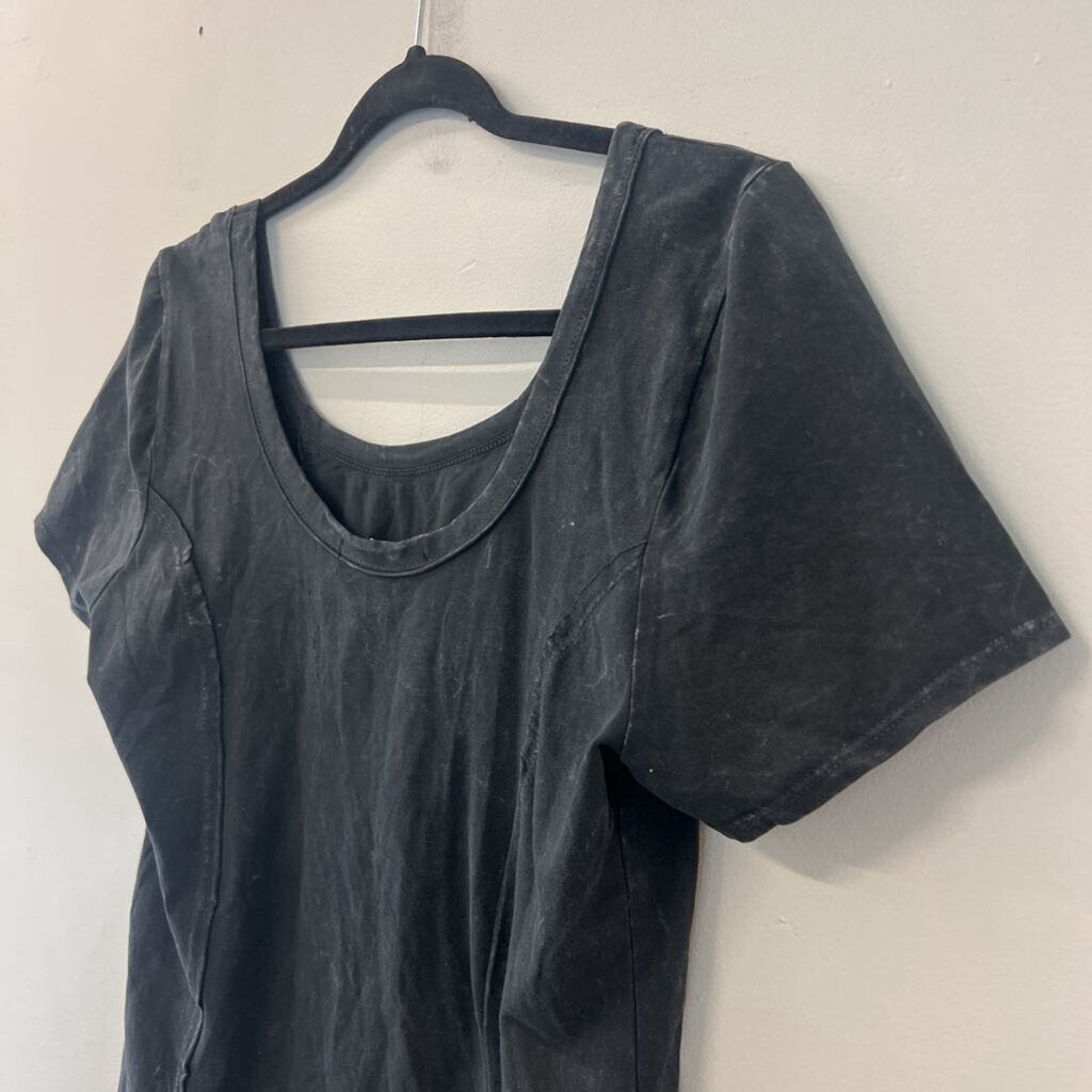 Rae Mode Black Short Sleeve Scoop Neck Top Large
