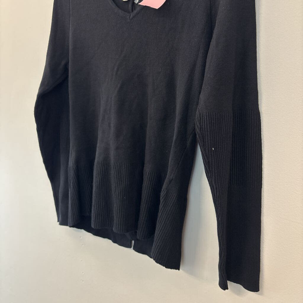 Venus Black Long Sleeve Lace Up Back Top Extra Large