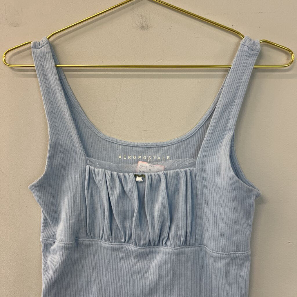Aeropostale Blue Pleated Top Tank Top Medium