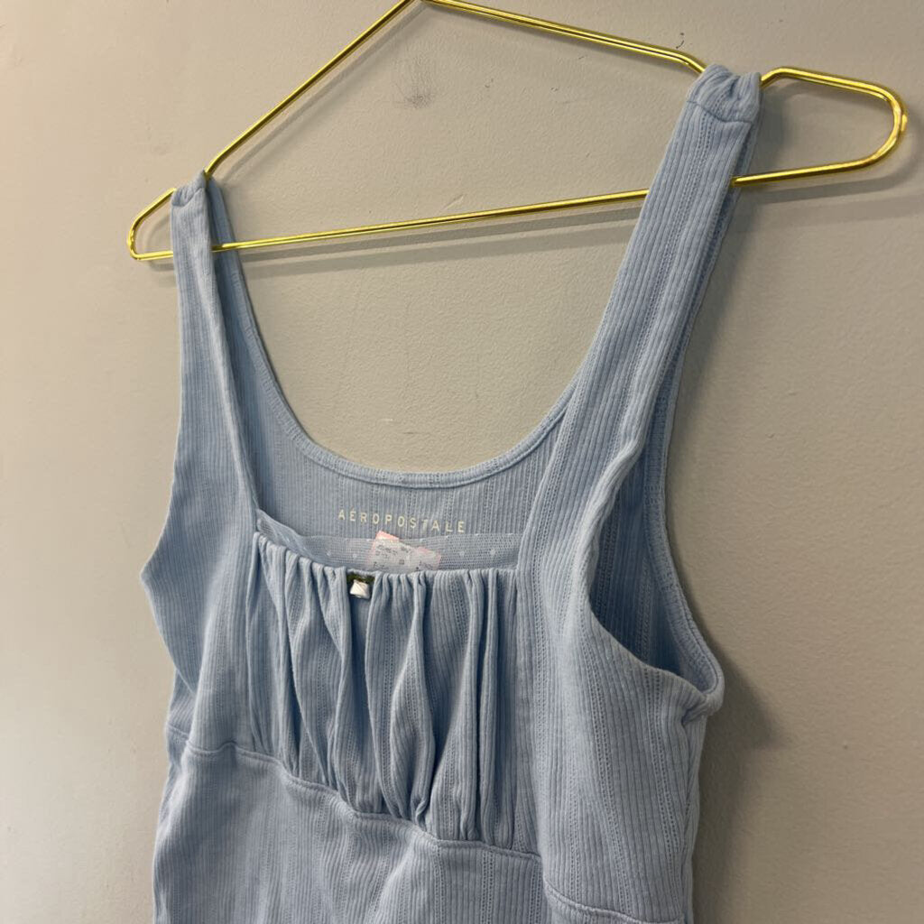 Aeropostale Blue Pleated Top Tank Top Medium