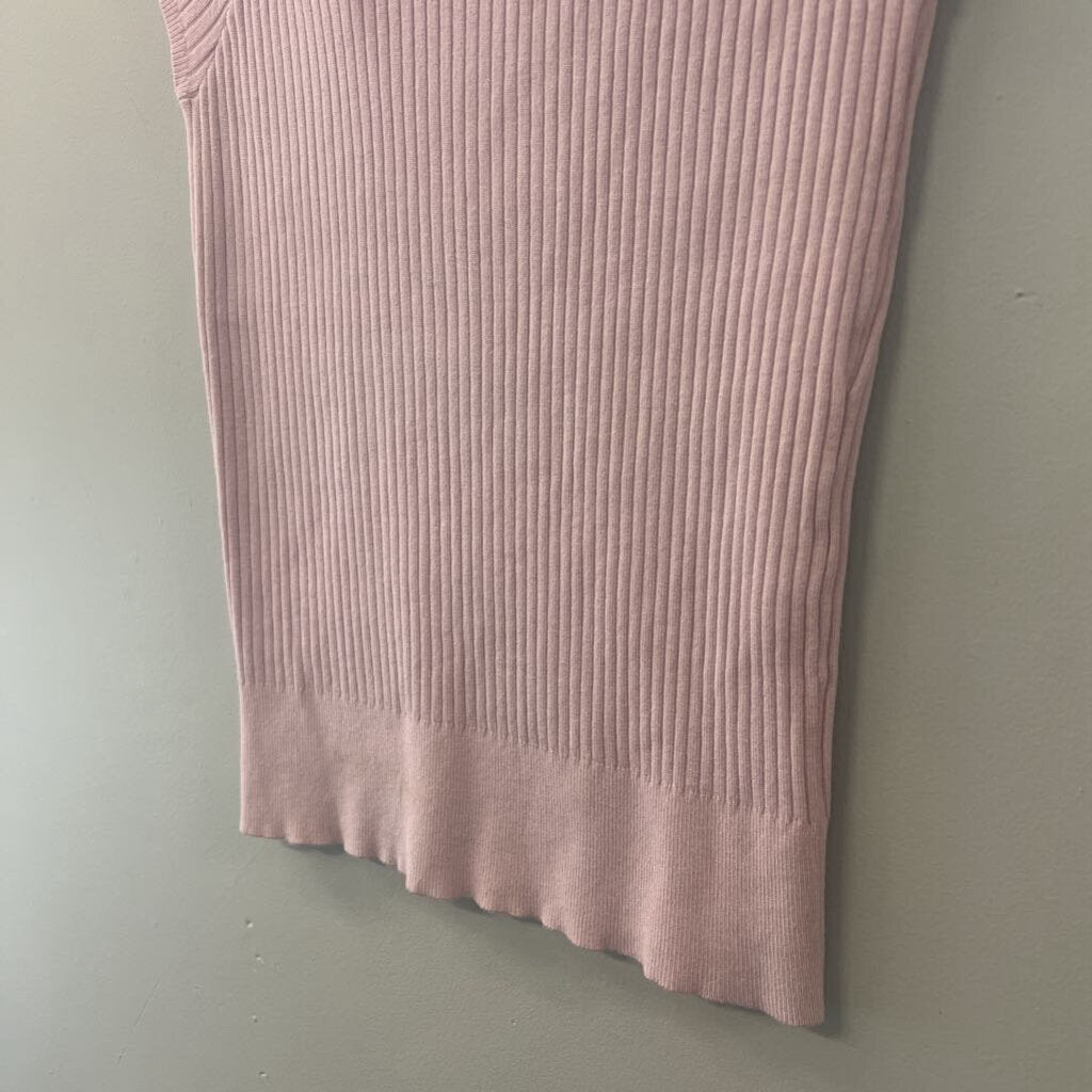 B Moss Pink Short Sleeve Cable Knit Top Small