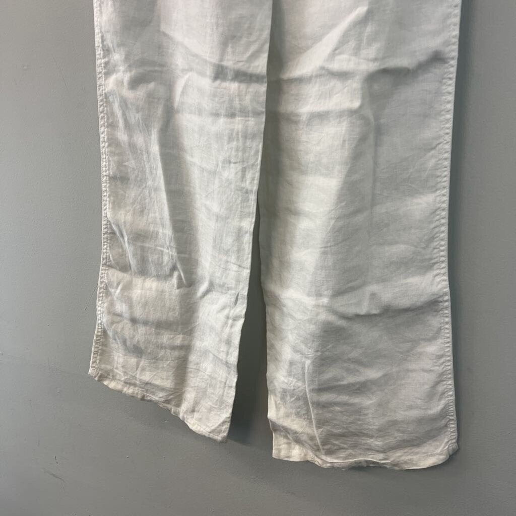 London Jean 100% Linen White Wide Leg Pants Extra Small