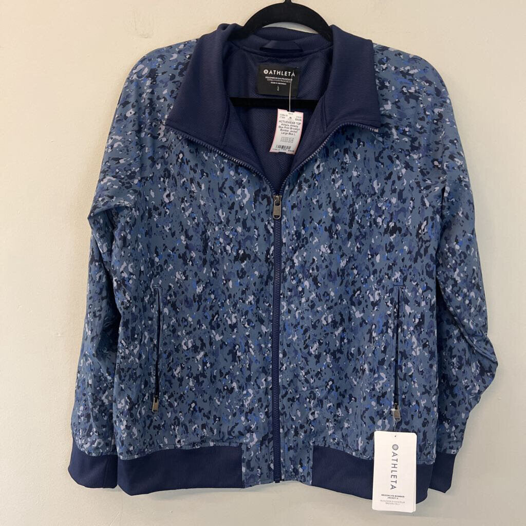 Athleta Blue Print Brooklyn Bomber Jacket Large