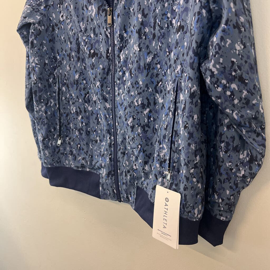Athleta Blue Print Brooklyn Bomber Jacket Large