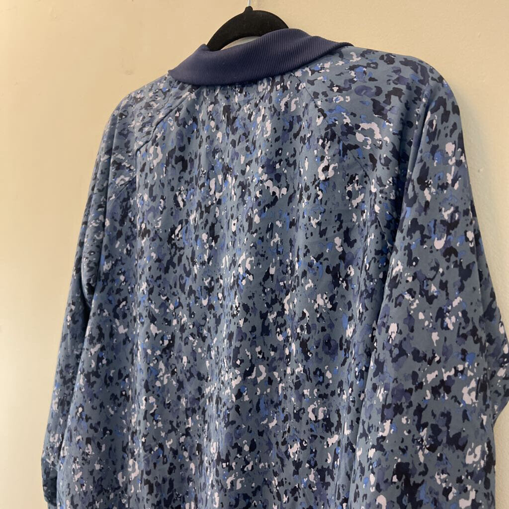 Athleta Blue Print Brooklyn Bomber Jacket Large