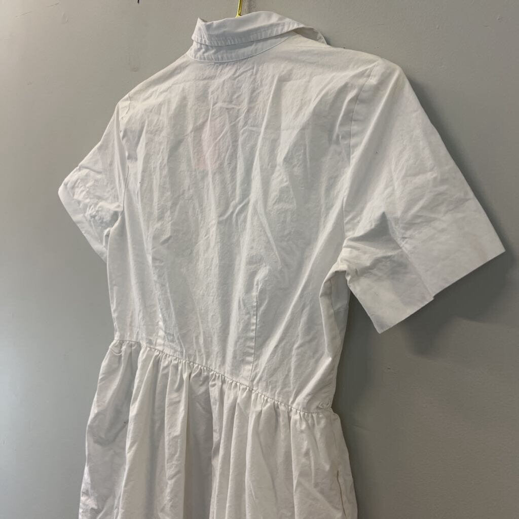 Loft White Short Sleeve Button Down Dress 4