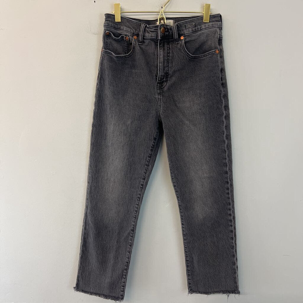 Madewell Grey Black 90s Straight Crop Denim Jeans 27