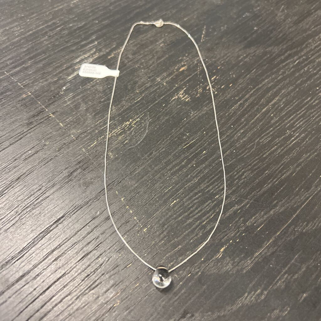 Silver/ Clear Teardrop Stone Necklace