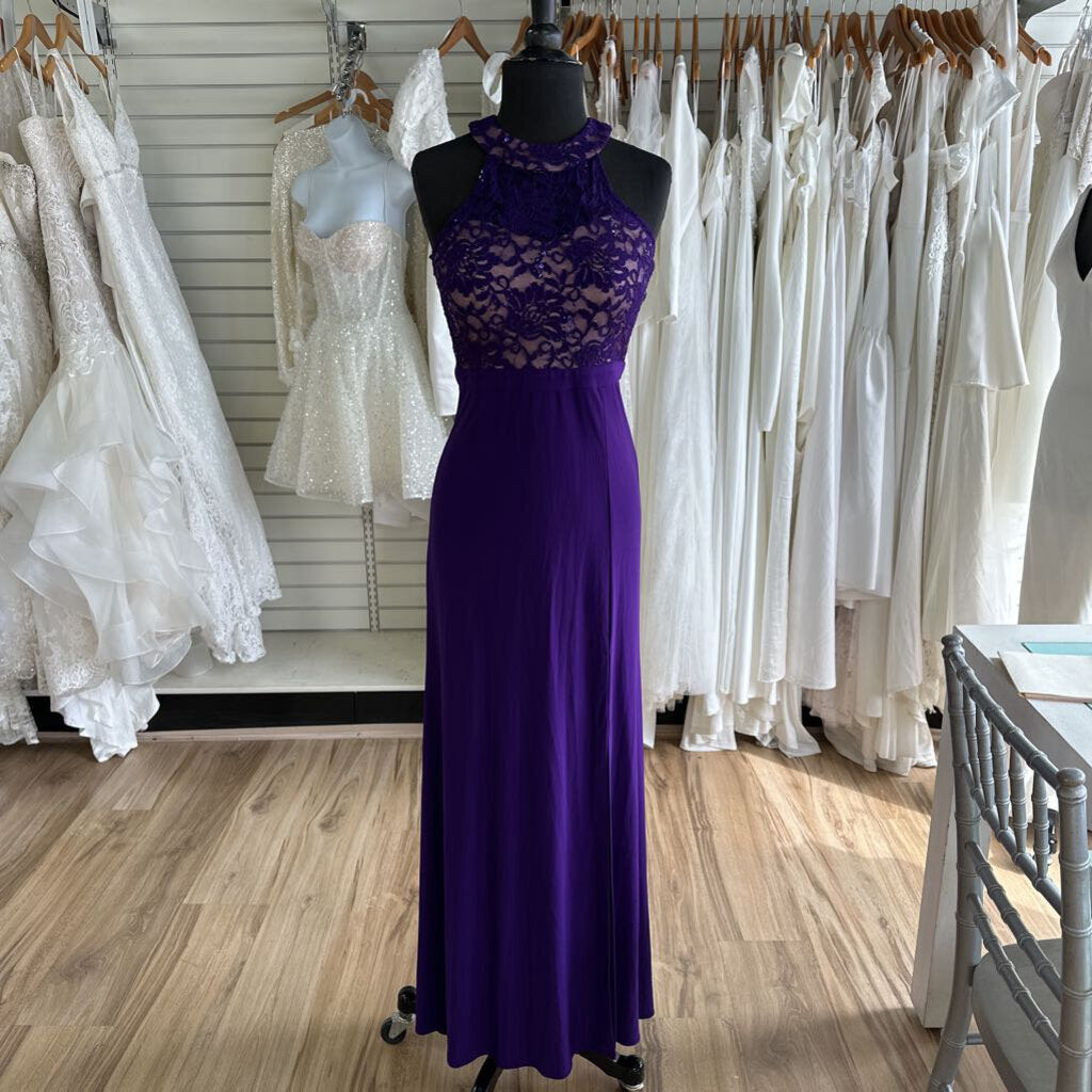 Morgan & Co Lace Halter Long Dress Small