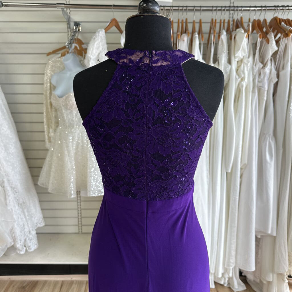 Morgan & Co Lace Halter Long Dress Small