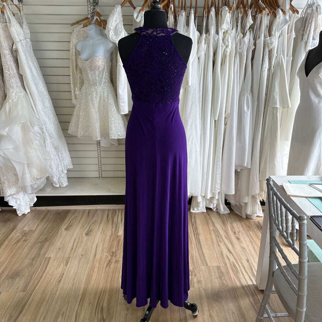 Morgan & Co Lace Halter Long Dress Small