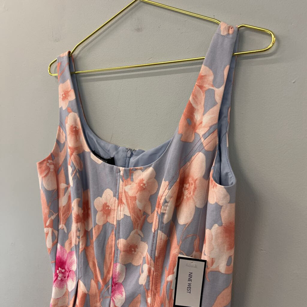 Nine West Floral Print Knee Length Dress 8