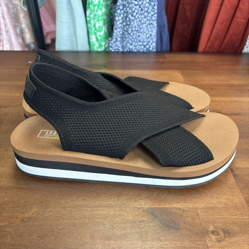 SportYB Miranda Black Platform Sandals 7.5