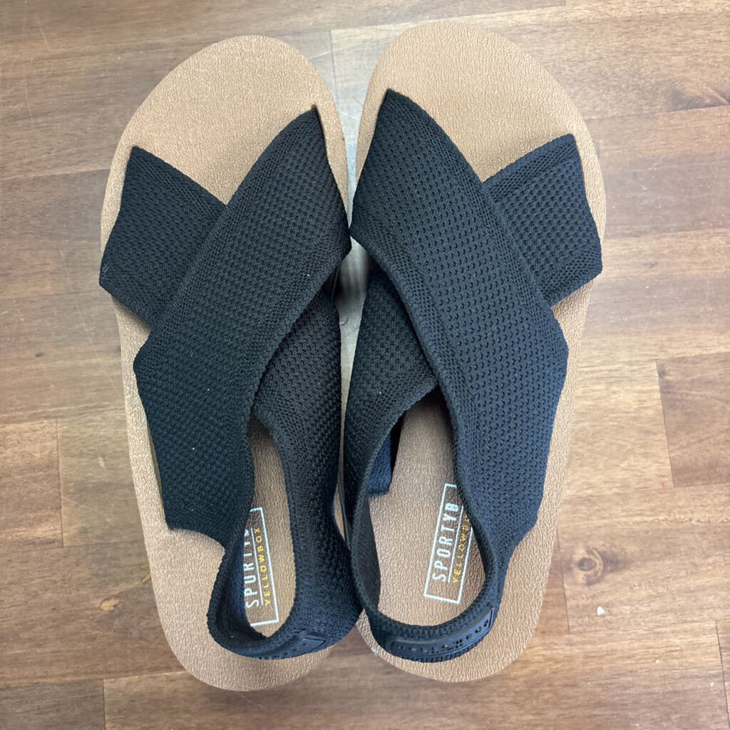 SportYB Miranda Black Platform Sandals 7.5